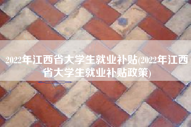 2022年江西省大学生就业补贴(2022年江西省大学生就业补贴政策)